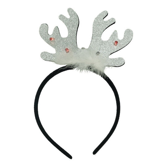 Christmas Reindeer Headband Hairband Black Metallic Gray Standard Size Alista Home
