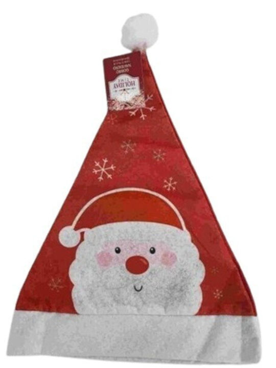 Pălărie Moș Crăciun Model Flippy 1 Moș Crăciun Fulgi De Zăpadă O Mărime Material Textil 28 X 39 Cm Alb Roșu