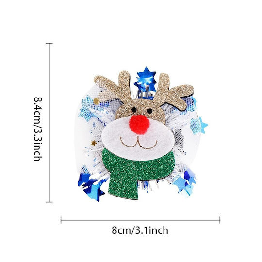Agrafă De Păr Flippy Temă De Crăciun Model Cu Ren Din Material 8,4 X 8 Cm Multicolor