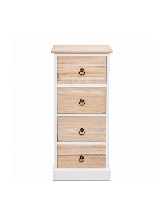 Wooden Storage Drawers with 4 Drawers L34xW25xH78cm