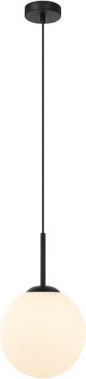 Italux Hanging Lamp Deore Pendant Lamp Pnd-5578-1s-bk Italux Metal Glass Black White