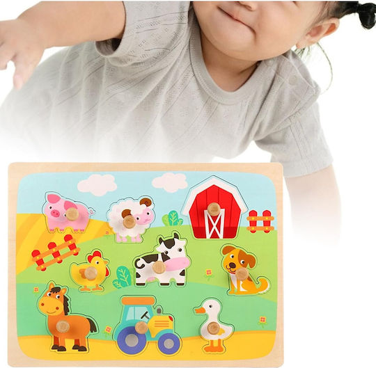 Puzzle Din Lemn Pentru Copii Pegged Pentru 3+ Ani 9 Piese Alista Home