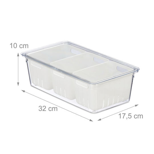 Relaxdays Recipient Închis Organizatoare Pentru Frigider De Uz General 10x17.5x32cm