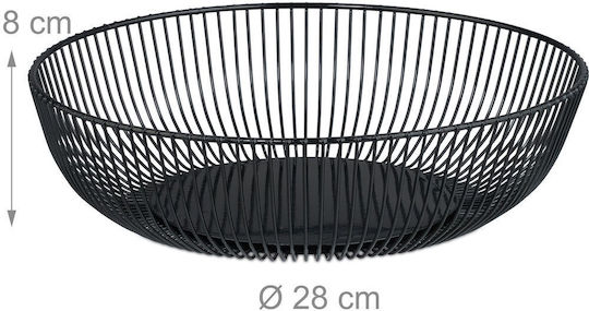 Relaxdays Fructieră Metalică Neagră 28 cm