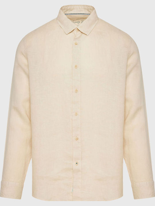 Langärmlig Leinen Hemd Beige