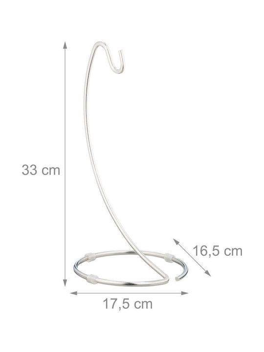 Relaxdays Φρουτιέρα Μεταλλική Ασημί 33x16.5x17.5εκ.
