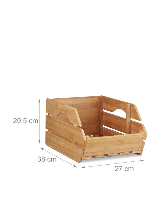 Relaxdays Boluri și Coșuri de Fructe Din Bambus Bej 20x27.5x38 cm
