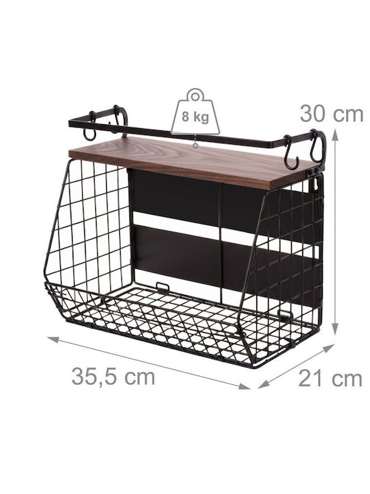 Relaxdays Bol De Fructe Cu 2 Nivele Maro 30x21x35,5cm