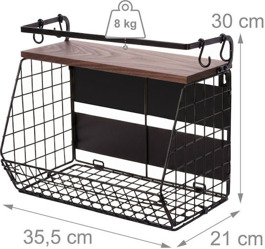 Relaxdays Bol De Fructe Cu 2 Nivele Maro 30x21x35,5cm