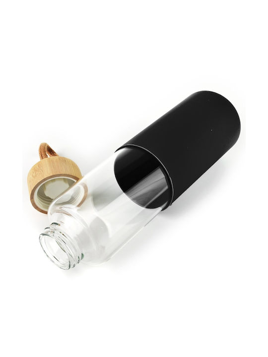 Vilde Sticlă De Apă Din Sticlă Cu Capac Șurub Negru 600ml