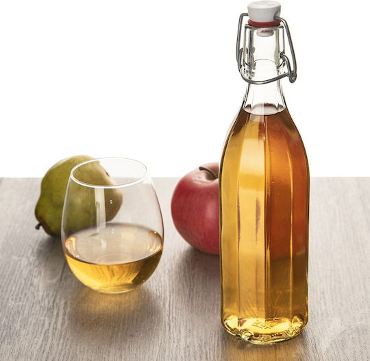 Orion Μπουκάλι Νερού Γυάλινο με Κλιπ Διάφανο 1000ml