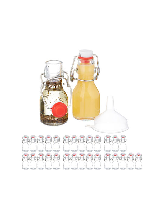 Relaxdays Μπουκάλι Γυάλινο με Κλιπ 50ml