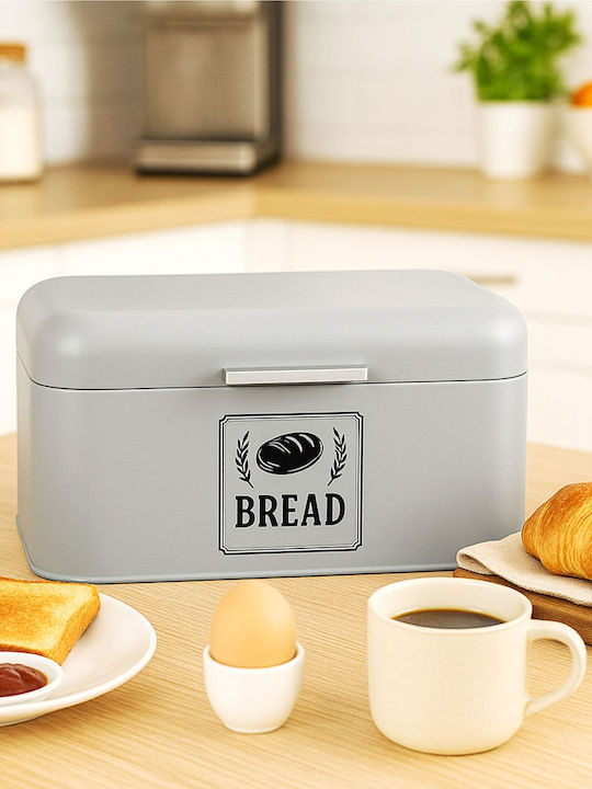 Relaxdays Brotkasten Metallisch Silber 16,5x30x19cm