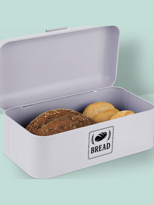 Relaxdays Brotkasten Metallisch Silber 16,5x30x19cm