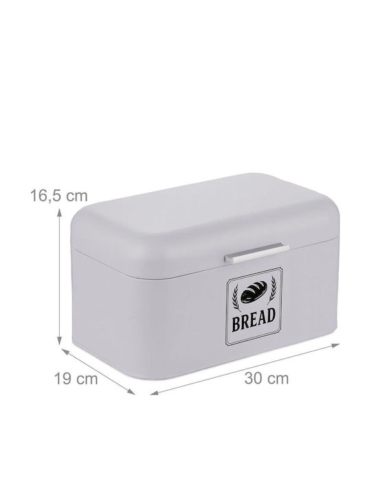 Relaxdays Brotkasten Metallisch Silber 16,5x30x19cm