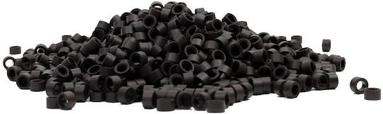 Micro Rings Σιλικόνη 100τμχ Καφέ Σκούρο
