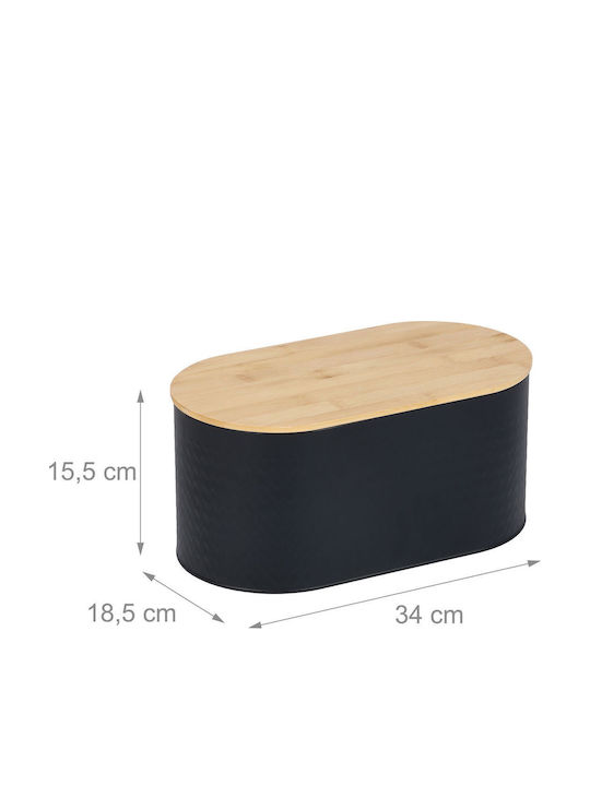 Relaxdays Cutie de Pâine cu Capac Metalică Multicoloră 15.5x34x18.5cm