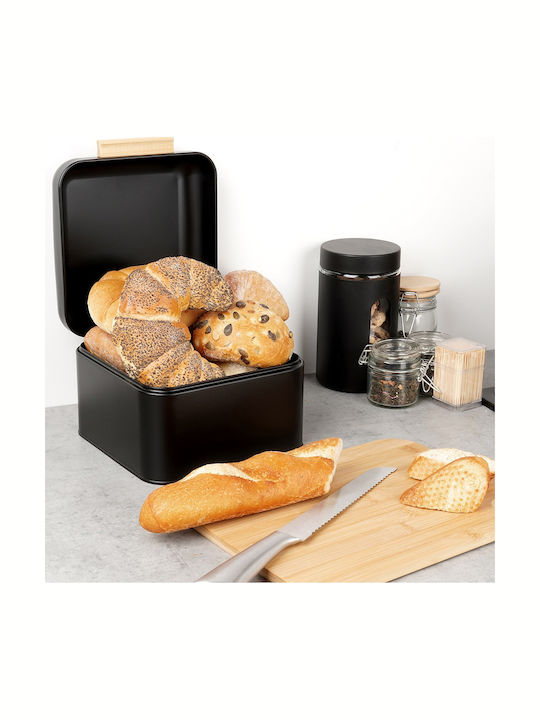 Vilde Bread Box with Lid Metallic Black 22x20x14.5cm