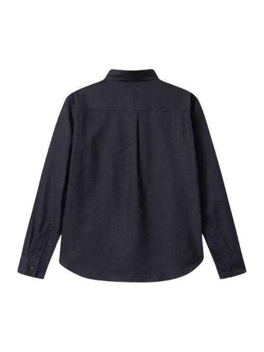 Langärmeliges Herrenhemd Blau