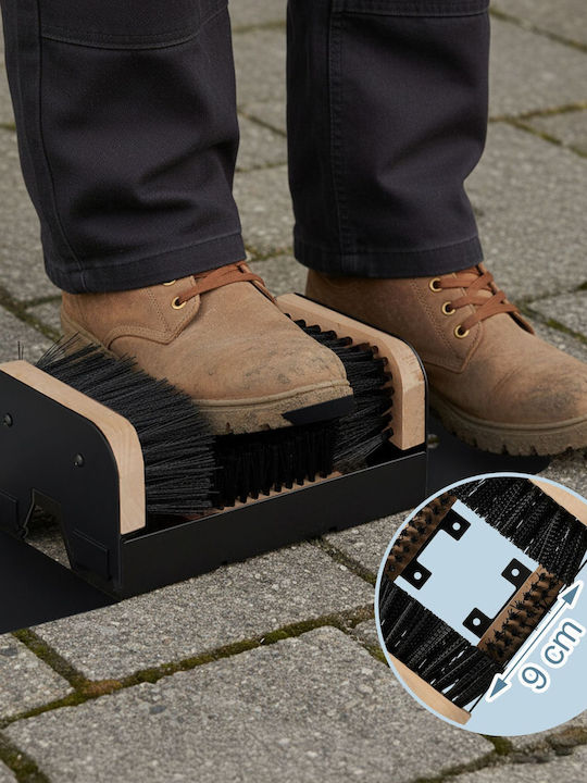 Relaxdays Shoe Brush Black 11x23x15.5cm Shoe Holder