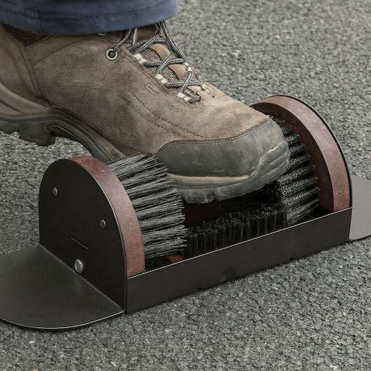 Relaxdays Perie Curățare Încălțăminte Negru Maro 12x23x15.5cm Pentru Exterior 3 Fețe Curățare