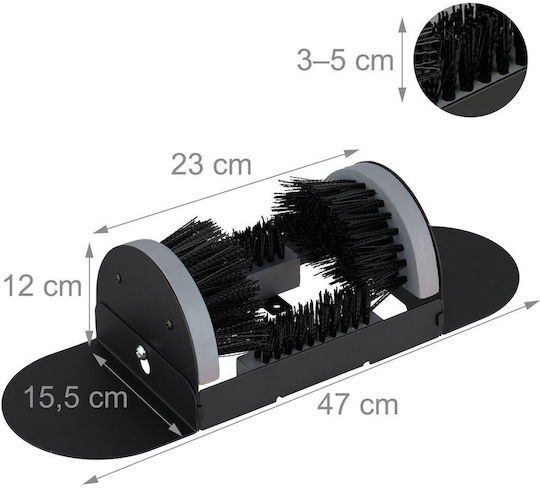 Perie Pentru Încălțăminte Relaxdays Negru Gri 12x23x15.5cm Curățare Bocanci De Lucru