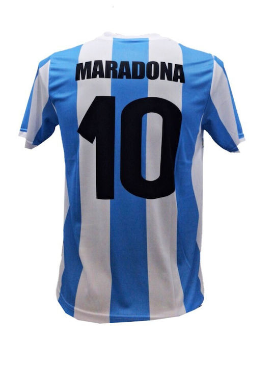 Ανδρική Εμφάνιση Ποδοσφαίρου Maradona Εθνική Αργεντινής Ριγέ Γαλάζιο Άσπρο 1021-25