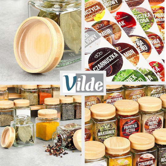 Vilde Θήκες Μπαχαρικών Γυάλινες Διάφανες 24τμχ