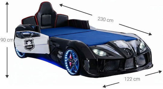 Police Racer Pat Pentru Copii Mașină Single Negru