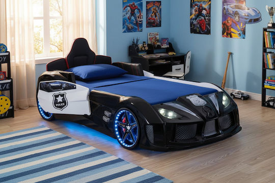 Police Racer Pat Pentru Copii Mașină Single Negru