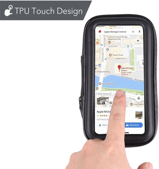 Alista Home Suport Carcasă Telefon Mobil Bicicletă Motocicletă Rezistent la Apă și Șocuri Ecran Tactil Rotativ 360 Negru Mărimea L ≤ 5.5 Inch