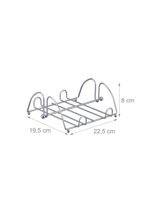 Relaxdays Metallischer Serviettenhalter Silber 8x22,5x19,5cm