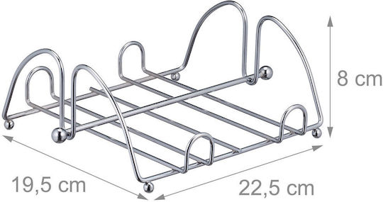 Relaxdays Metallischer Serviettenhalter Silber 8x22,5x19,5cm