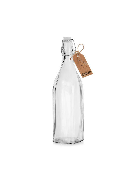 Orion Μπουκάλι Νερού Γυάλινο με Κλιπ Διάφανο 1000ml