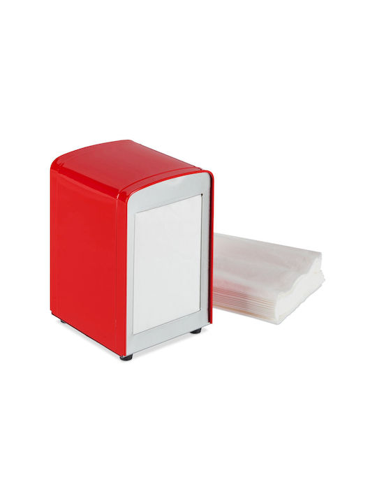 Relaxdays Suport Pentru Șervețele Metalic Roșu 15x9.5x11cm 10025508_47