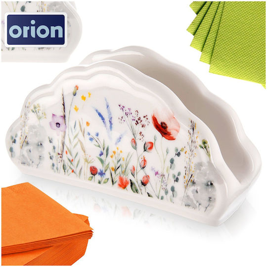 Orion Χαρτοπετσετοθήκη Κεραμική Λευκή 13x4.5x7cm