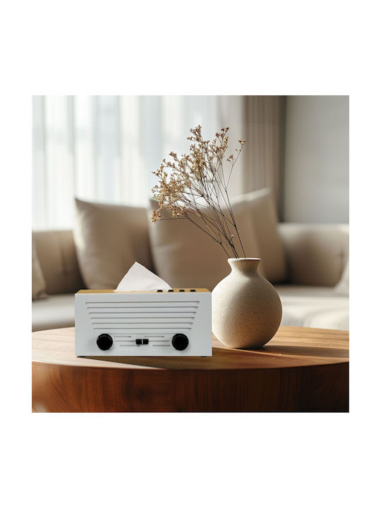 Relaxdays Χαρτοπετσετοθήκη Ξύλινη Λευκή 12x24.5x16cm 10050631
