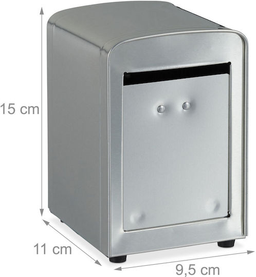 Relaxdays Serviettenhalter Silber