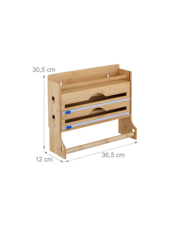 Relaxdays Suport Pentru Prosoape De Hârtie Din Lemn Bej 30.5x12cm 10050724