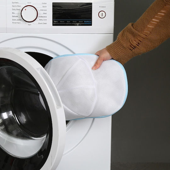 Flippy Cap Washing Bag Washing Machine Polyester 53 Cm Circumference Zipper Cap Support White Blue