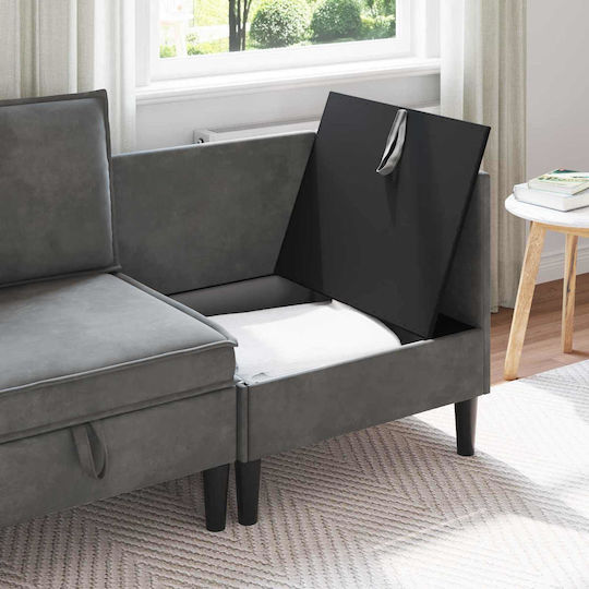 Dunkel Samt Sessel Grau 70x70x82cm