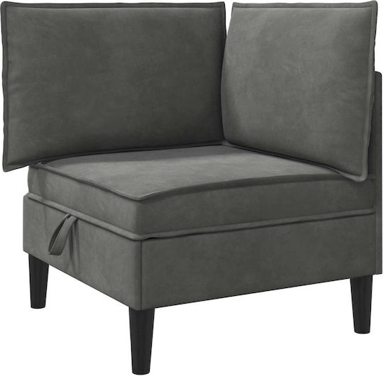 Dunkel Samt Sessel Grau 70x70x82cm