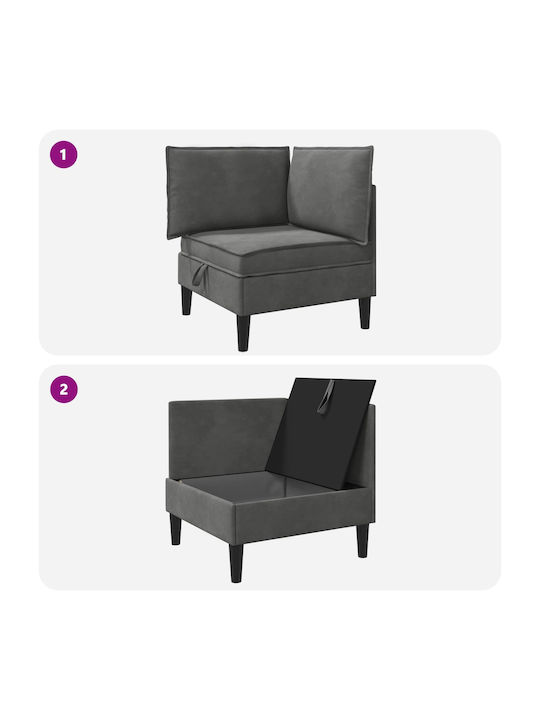 Scaun De Relaxare Catifelat Gri Închis 70x70x82cm