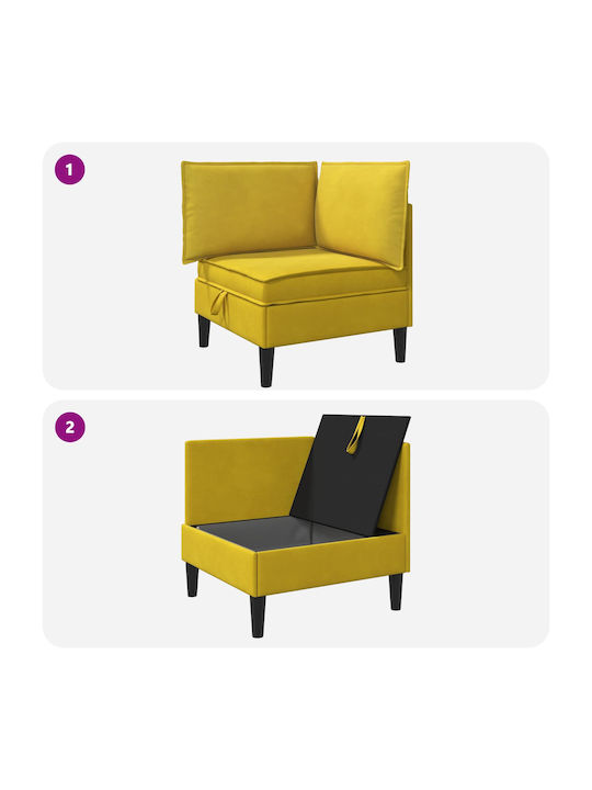 Velvet Yellow Armchair 70x70x82cm