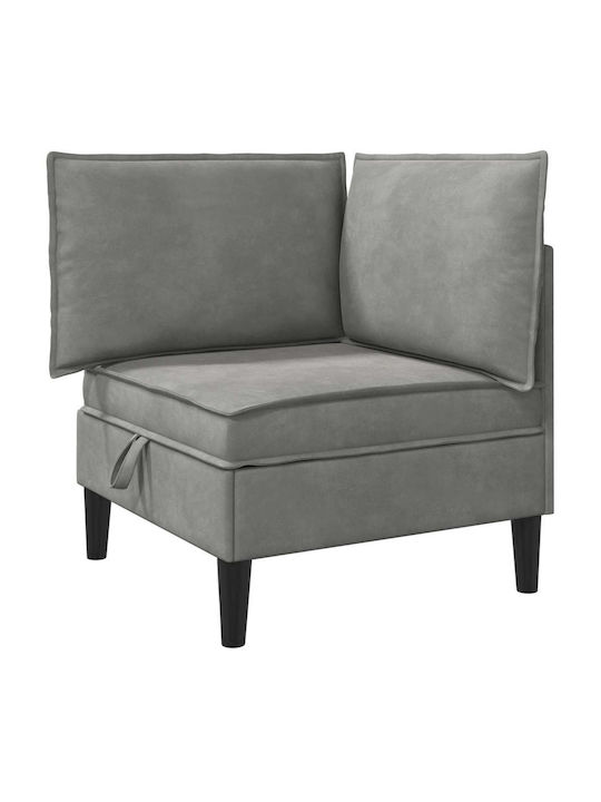 Velvet Armchair Light Gray 70x70x82cm
