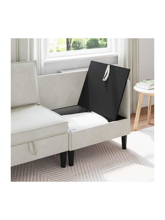 Velvet Armchair Cream 70x70x82cm