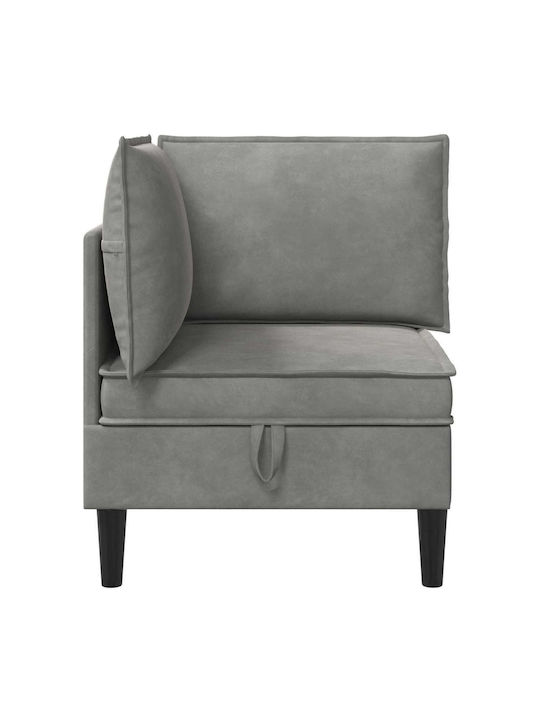 Velvet Armchair Light Gray 70x70x82cm