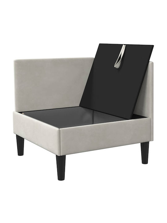 Velvet Armchair Cream 70x70x82cm