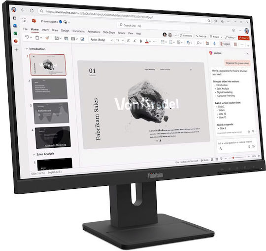 Lenovo ThinkVision E22-40 IPS Monitor 21.5" FHD 1920x1080 με Χρόνο Απόκρισης 4ms GTG