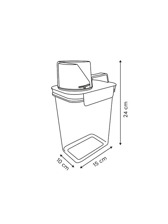 5Five General Use Vase with Beige Lid 1700ml